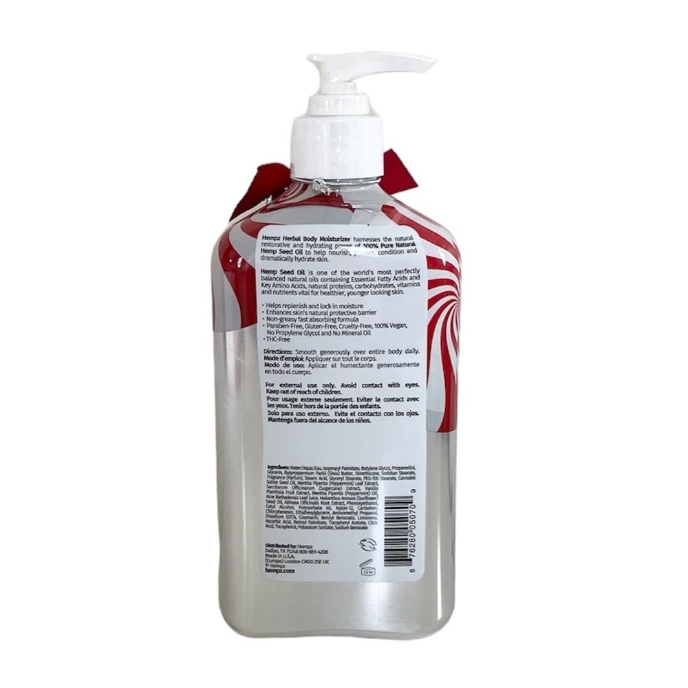 Hempz Peppermint Vanilla Swirl Body Lotion 100% Hemp Seed Oil 17 oz Full Size - Picture 2 of 8